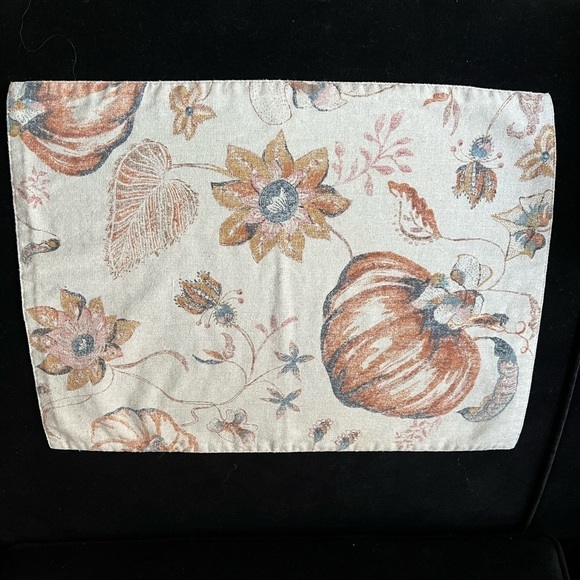 4 Placemats Pumpkin Patch 18”x 13” Beige, Blue, Orange & Blush Dinning mats - Picture 4 of 9